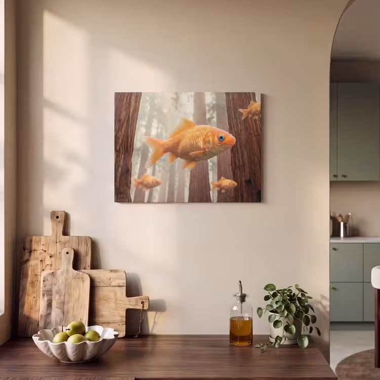 Acoustic Panel - Fish - Forest - Fantasy - Vis - Bos - Fantasie PET vilt klein