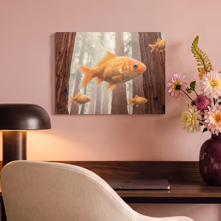 Acoustic Panel - Fish - Forest - Fantasy - Vis - Bos - Fantasie PET vilt klein