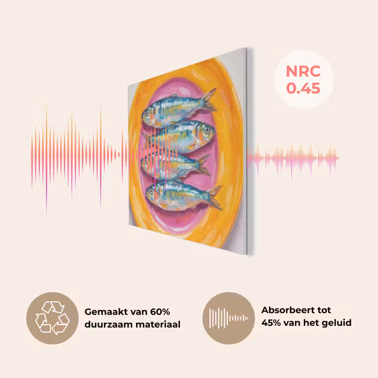 Vis - Vier - Eten - Modern - Kleurrijk PET vilt klein -USP_NL
