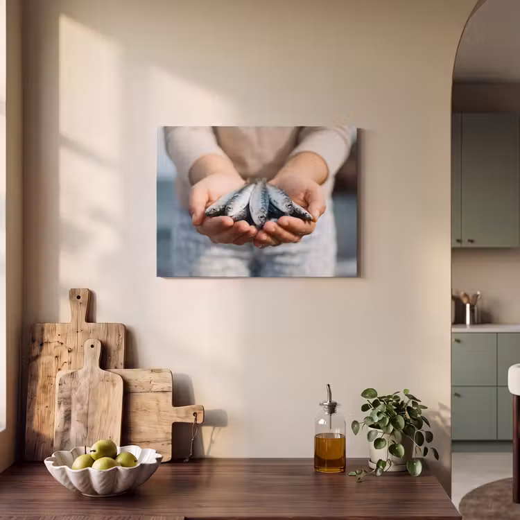Acoustic Panel - Fish - Hands - Nature - Vis - Handen - Natuur PET vilt klein
