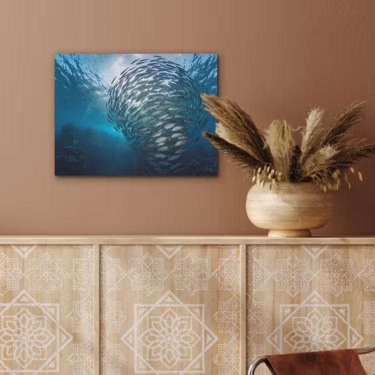 Vis - School - Oceaan - Natuur - Blauw PET vilt klein -sfeer4