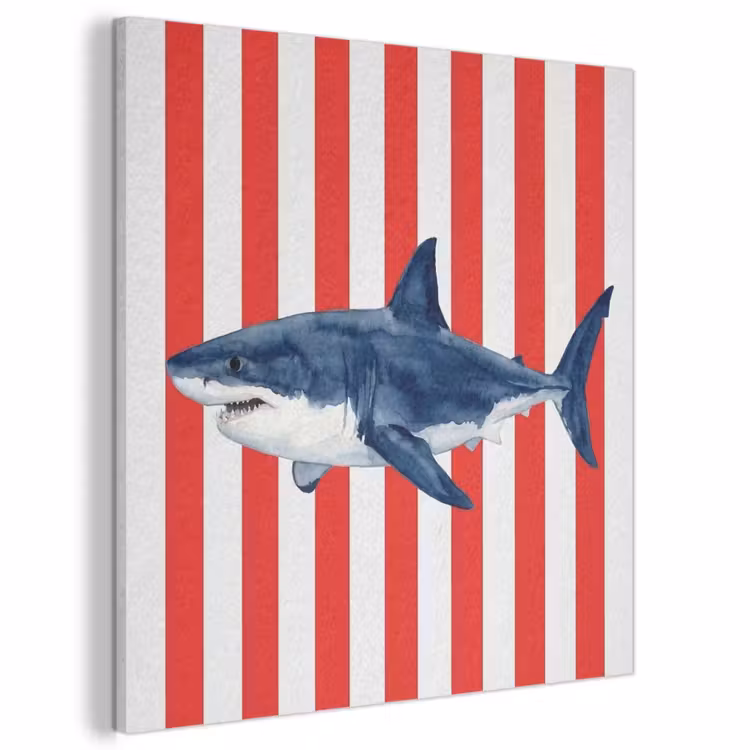 Vis - Haai - Zee - Illustratie - Blauw PET vilt klein -3d