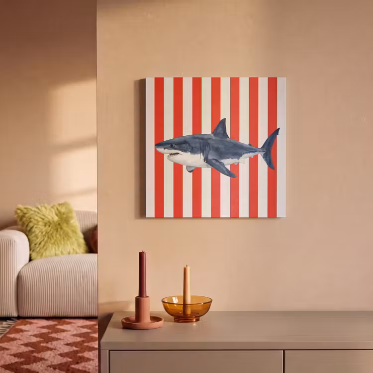 Vis - Haai - Zee - Illustratie - Blauw PET vilt klein -sfeer1