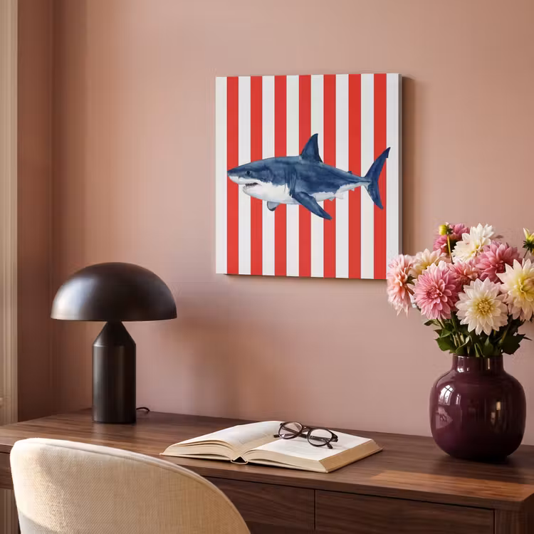 Vis - Haai - Zee - Illustratie - Blauw PET vilt klein -sfeer3