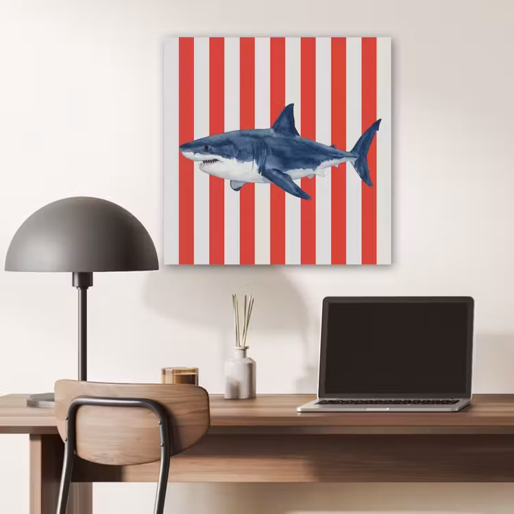 Vis - Haai - Zee - Illustratie - Blauw PET vilt klein -sfeer5