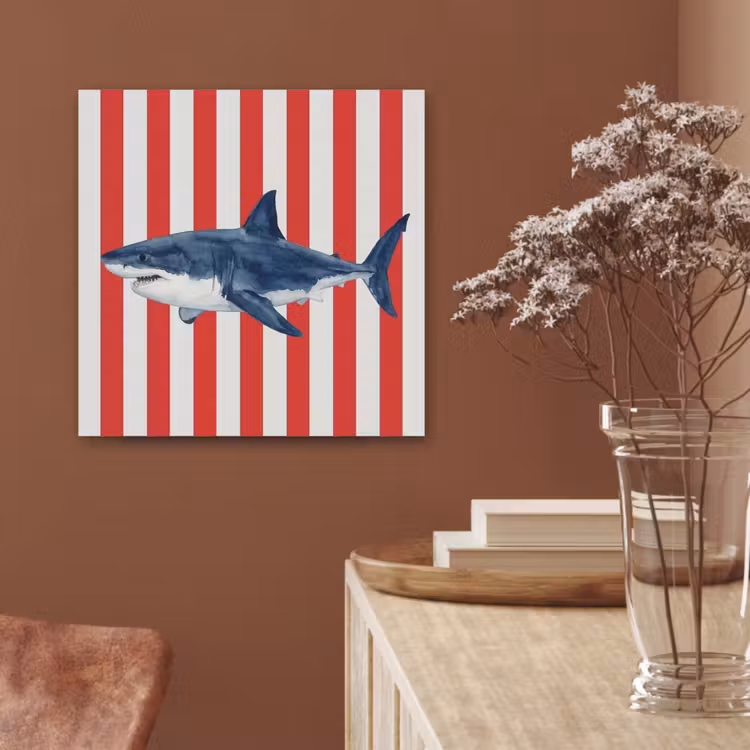 Vis - Haai - Zee - Illustratie - Blauw PET vilt klein -sfeer4
