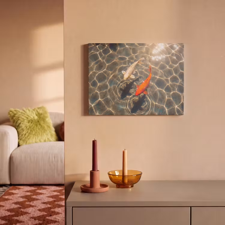 Vis - Water - Dieren - Oranje - Goud PET vilt klein -sfeer1