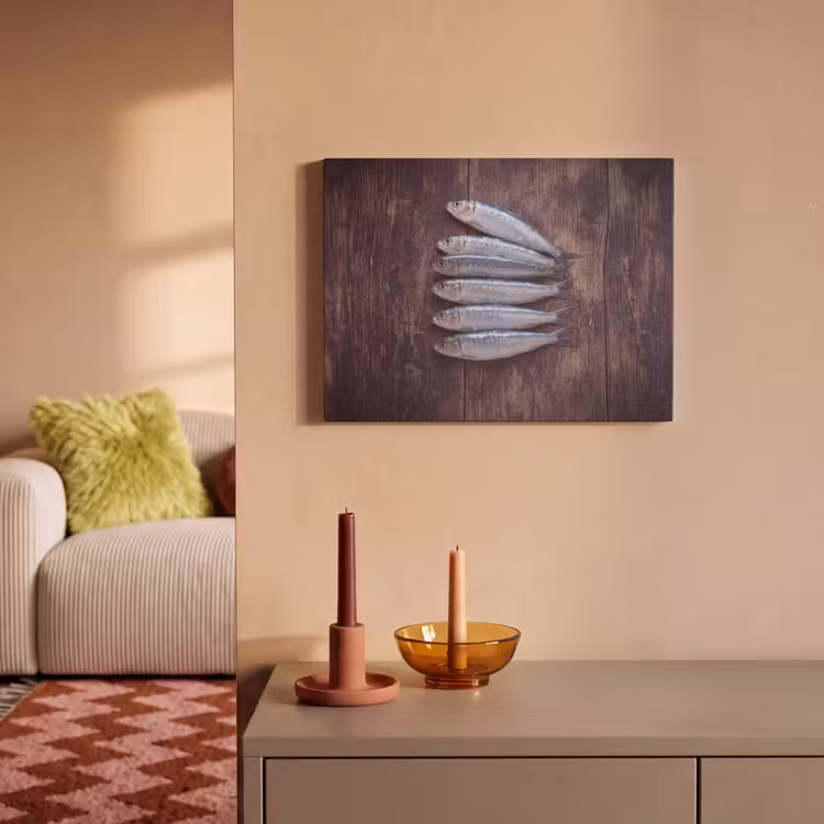 Acoustic Panel - Fish - Wood - Food - Vis - Hout - Eten PET vilt klein