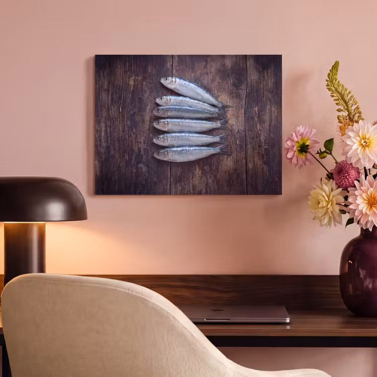 Acoustic Panel - Fish - Wood - Food - Vis - Hout - Eten PET vilt klein