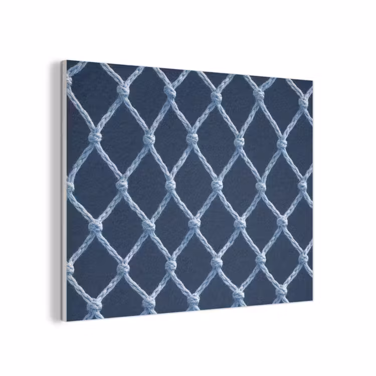Visnet - Touw - Patroon - Marineblauw PET vilt klein 837 -3d