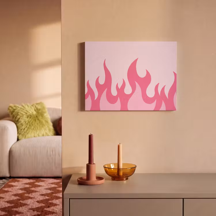 Vlammen - Patroon - Abstract - Modern - Roze PET vilt klein -sfeer1