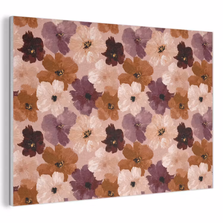Bloemen - Abstract - Aardetinten PET vilt klein 837 -3d
