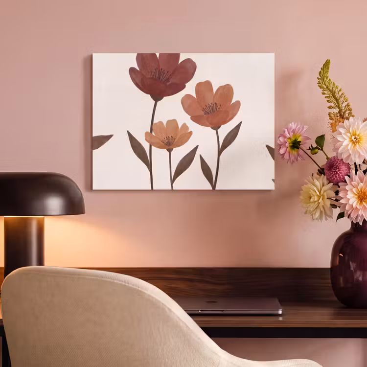 Bloemen - Abstract - Modern - Bruin - Decoratief PET vilt klein -sfeer3