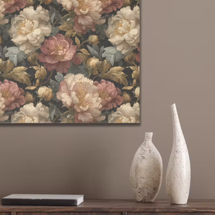 Bloemen - Barok - Patroon - Roze - Crème PET vilt klein 837 -sfeer6_closeup