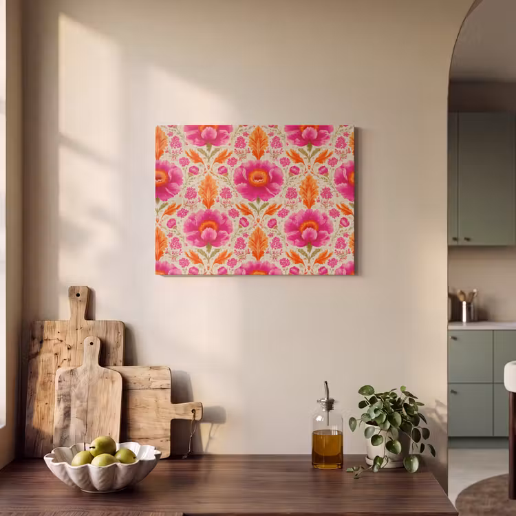 Bloemen - Barok - Roze - Oranje PET vilt klein 837 -sfeer2