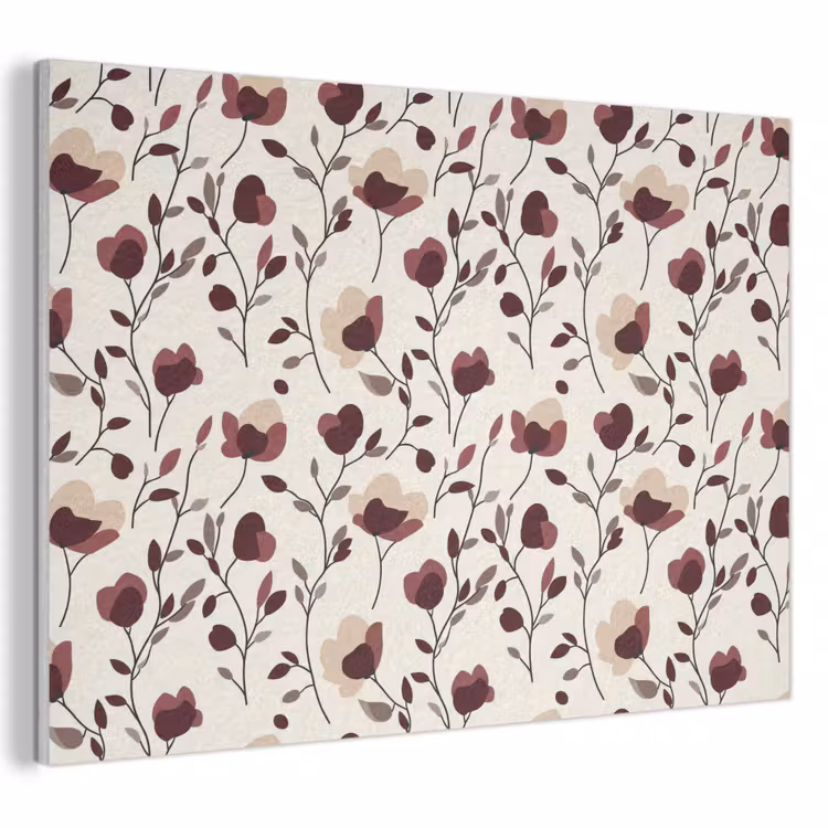Bloemen - Botanisch - Bordeaux PET vilt klein 837 -3d