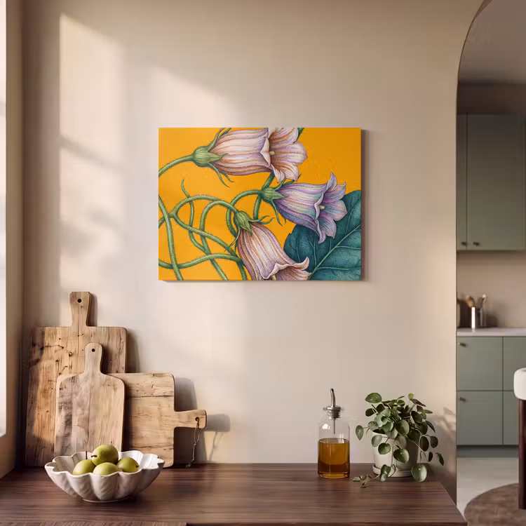 Acoustic Panel - Flowers - Botanical - Yellow - Bloemen - Botanisch - Geel PET vilt klein