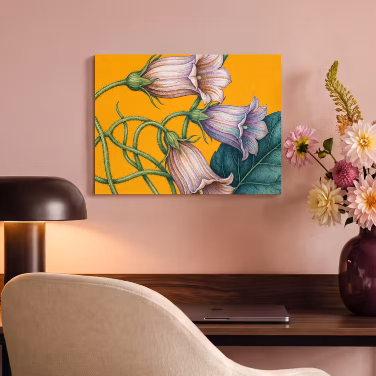 Acoustic Panel - Flowers - Botanical - Yellow - Bloemen - Botanisch - Geel PET vilt klein
