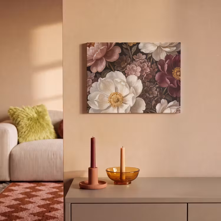 Bloemen - Boeket - Klassiek - Donker - Rood PET vilt klein -sfeer1