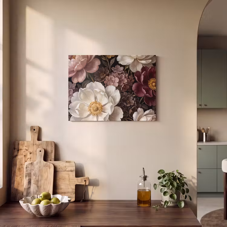 Bloemen - Boeket - Klassiek - Donker - Rood PET vilt klein -sfeer2