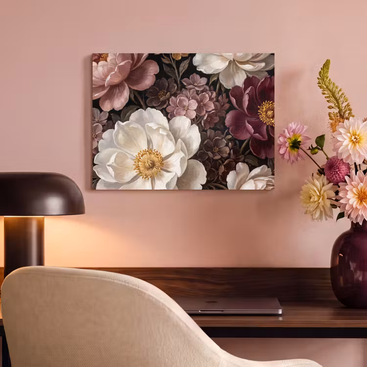 Bloemen - Boeket - Klassiek - Donker - Rood PET vilt klein -sfeer3