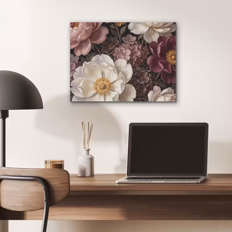Bloemen - Boeket - Klassiek - Donker - Rood PET vilt klein -sfeer5