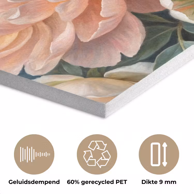 Bloemen - Boeket - Natuur - Klassiek - Kleurrijk PET vilt klein -closeup_NL