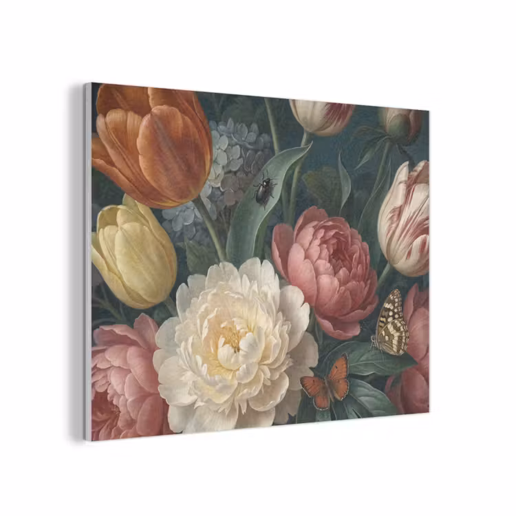 Bloemen - Boeket - Natuur - Klassiek - Donker PET vilt klein -3d