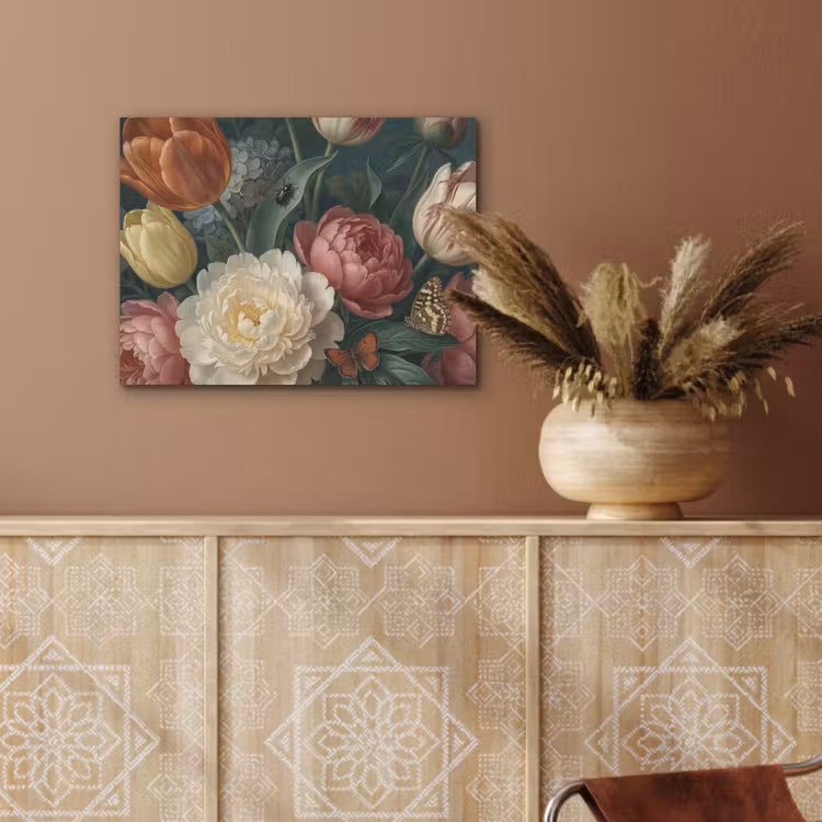 Bloemen - Boeket - Natuur - Klassiek - Donker PET vilt klein -sfeer4