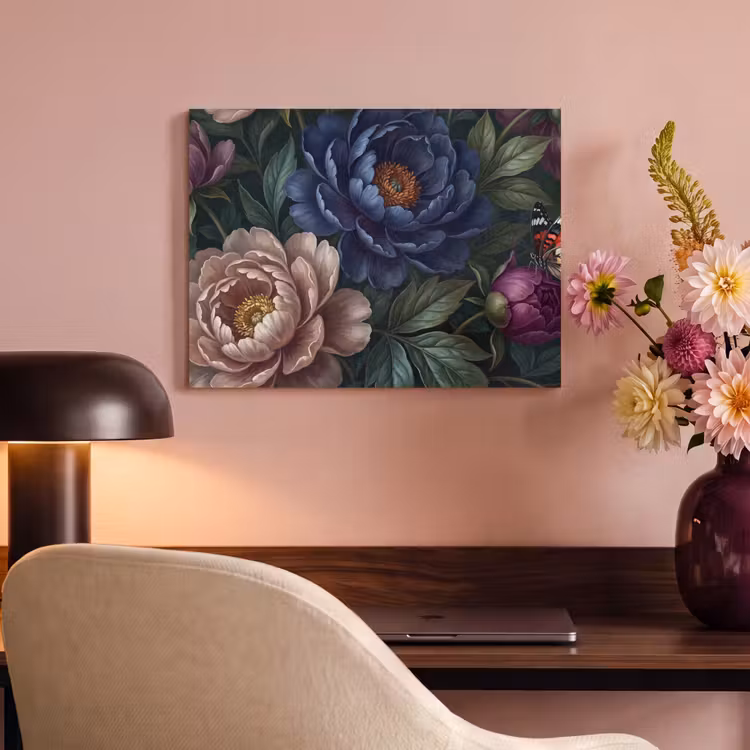 Bloemen - Vlinder - Natuur - Modern - Paars PET vilt klein -sfeer3