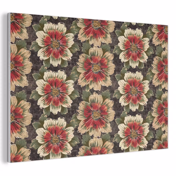 Bloemen - Klassiek - Patroon - Rood PET vilt klein 837 -3d