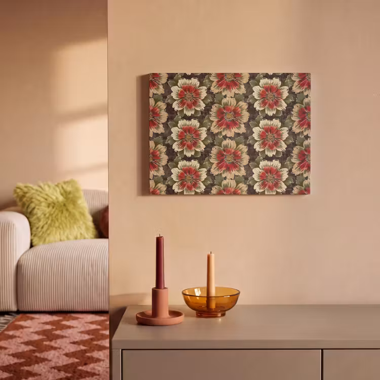 Bloemen - Klassiek - Patroon - Rood PET vilt klein 837 -sfeer1