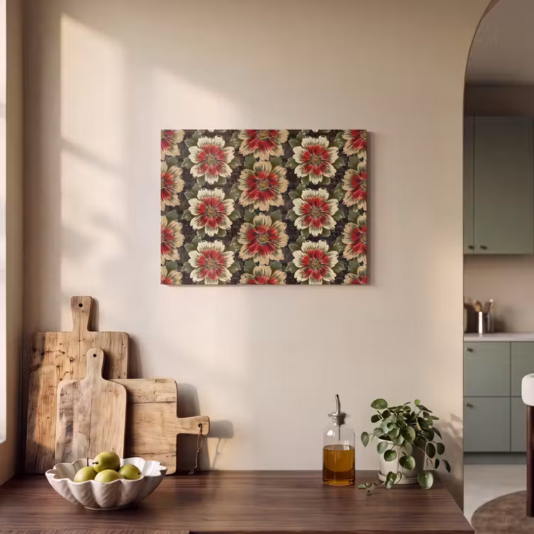 Bloemen - Klassiek - Patroon - Rood PET vilt klein 837 -sfeer2