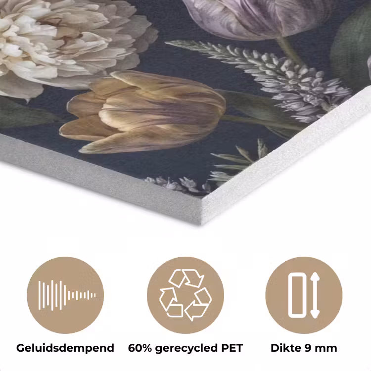 Bloemen - Donker - Elegant - Natuur - Wit PET vilt klein -closeup_NL