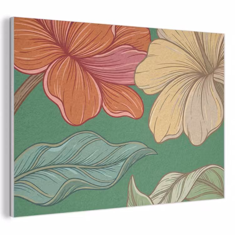 Acoustic Panel - Flowers - Greenery - Illustration - Bloemen - Groen - Illustratie PET vilt klein