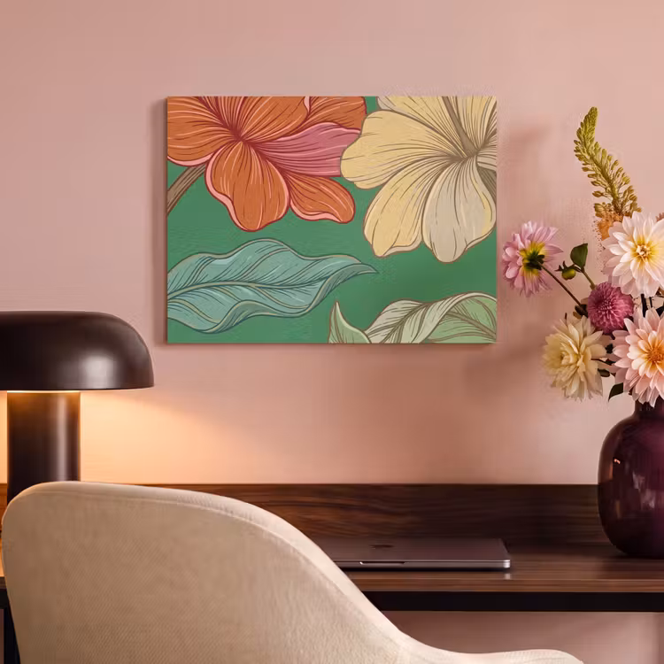 Acoustic Panel - Flowers - Greenery - Illustration - Bloemen - Groen - Illustratie PET vilt klein