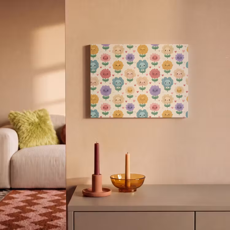 Bloemen - Hartjes - Kleurrijk PET vilt klein 837 -sfeer1
