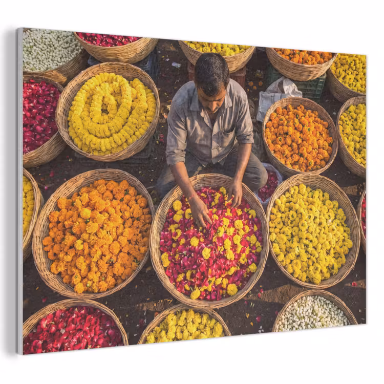 Acoustic Panel - Flowers - Market - Colorful - Bloemen - Markt - Kleurrijk PET vilt klein