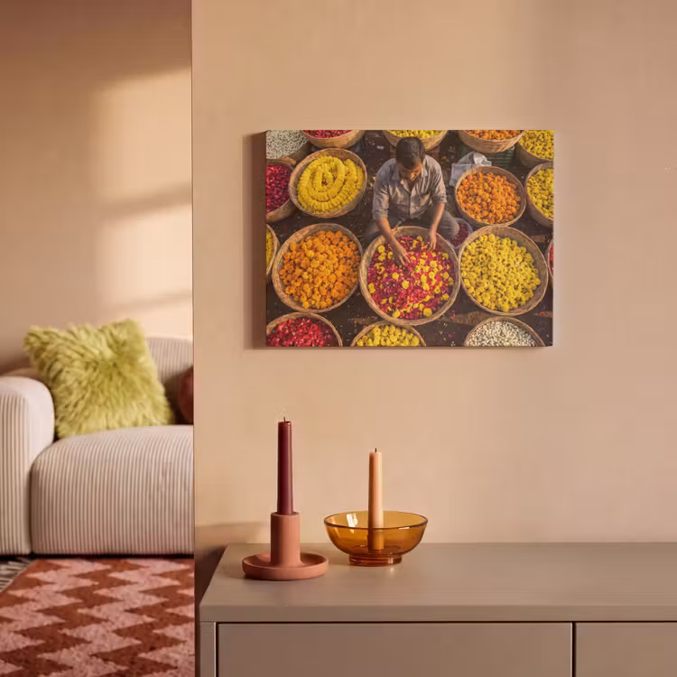 Acoustic Panel - Flowers - Market - Colorful - Bloemen - Markt - Kleurrijk PET vilt klein