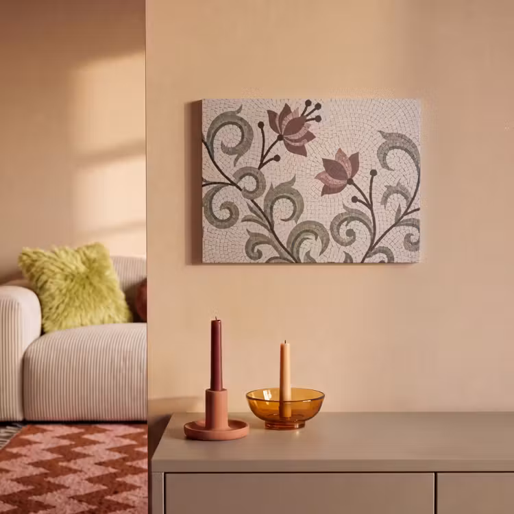 Bloemen - Mozaïek - Patroon - Abstract - Groen PET vilt klein -sfeer1