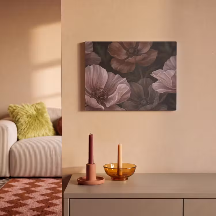 Bloemen - Natuur - Roze - Donker - Modern PET vilt klein -sfeer1