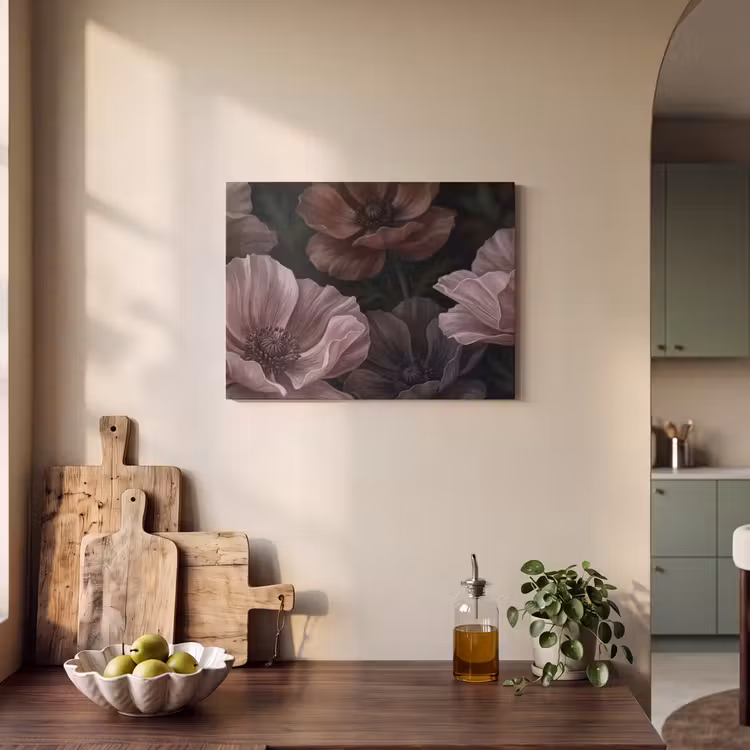 Bloemen - Natuur - Roze - Donker - Modern PET vilt klein -sfeer2
