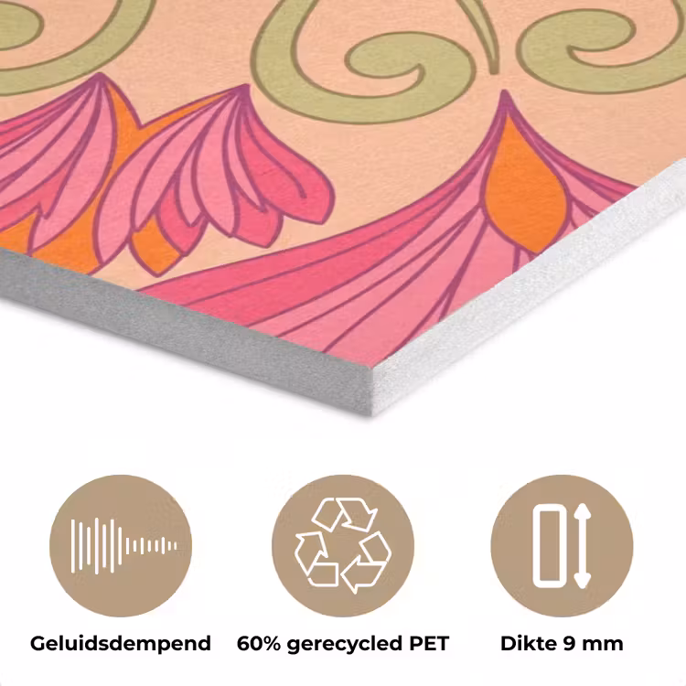 Bloemen - Patroon - Abstract - Roze - Decoratief PET vilt klein -closeup_NL