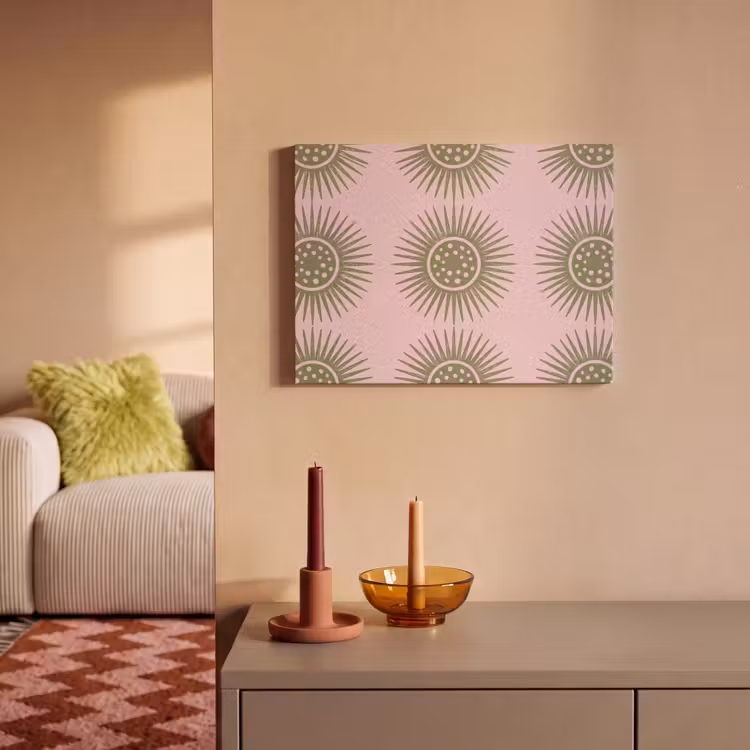 Bloemen - Patroon - Abstract - Roze - Groen PET vilt klein -sfeer1
