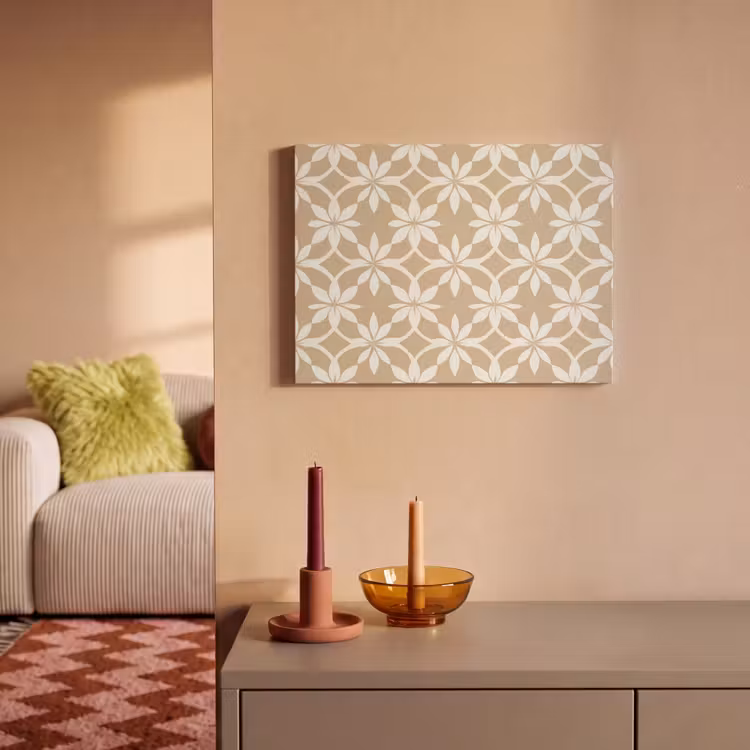 Bloemen - Patroon - Beige PET vilt klein 837 -sfeer1