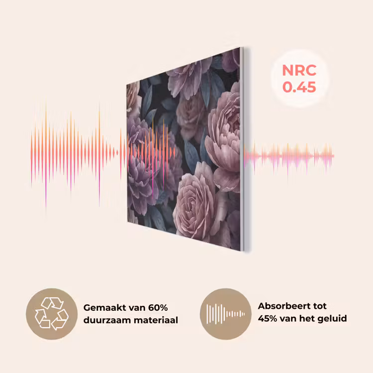 Bloemen - Patroon - Donker - Botanisch - Paars PET vilt klein -USP_NL
