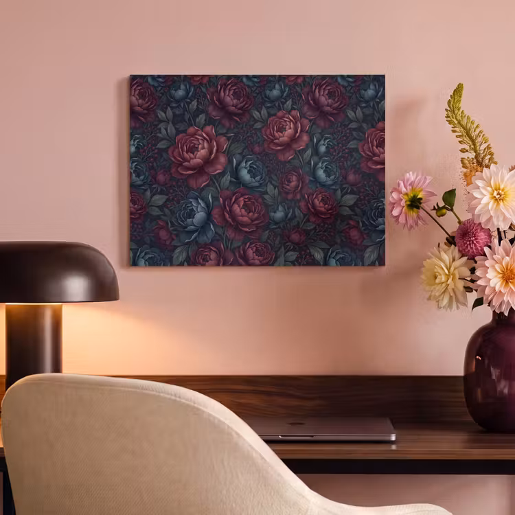 Bloemen - Patroon - Natuur - Klassiek - Donker PET vilt klein -sfeer3