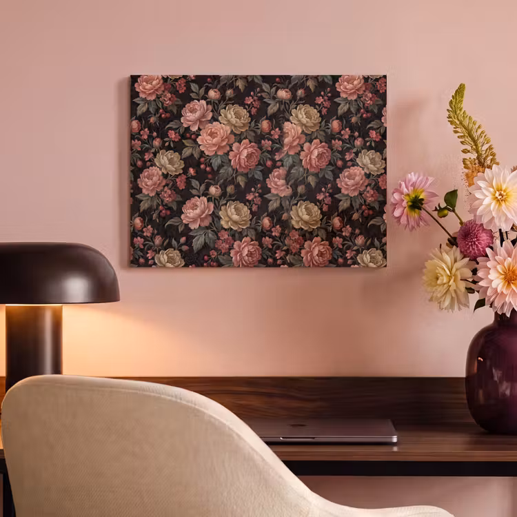 Bloemen - Patroon - Natuur - Vintage - Roze PET vilt klein -sfeer3