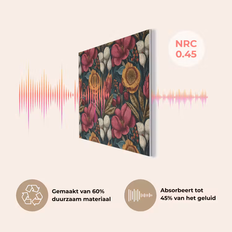 Bloemen - Patroon - Rood - Goud PET vilt klein 837 -USP_NL