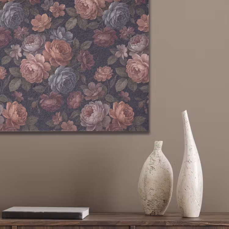 Bloemen - Patroon - Vintage - Donker - Roze PET vilt klein -sfeer6_closeup